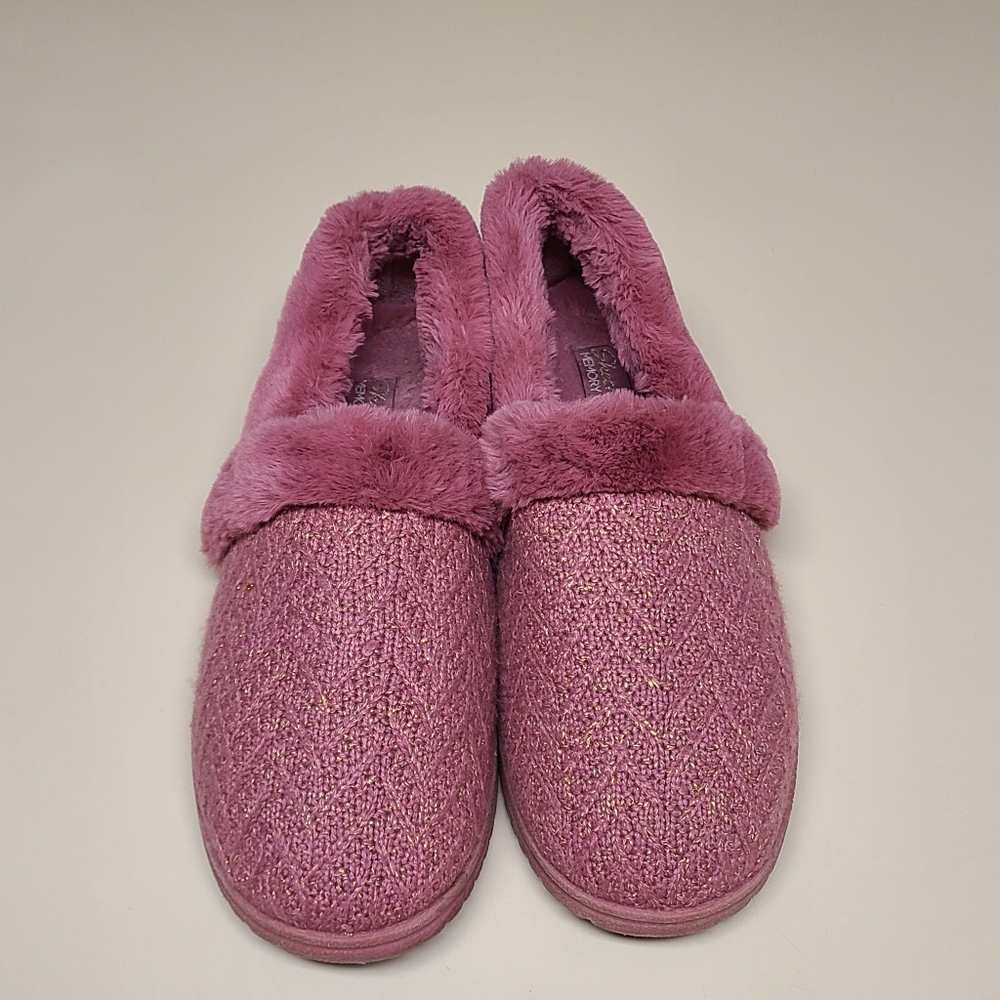 SKECHERS Sparkle Cozy Lite faux fur slippers size 12 - Picture 2 of 10